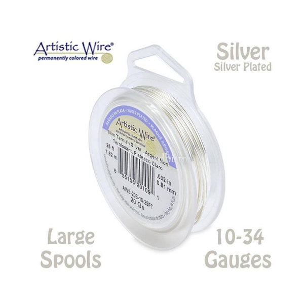 Silver Artistic Wire - Tarnish Resistant Silver Wire - 10, 12, 14, 16, 18, 20, 22, 24, 26, 28, 30, 32, 34 Gauge Wire