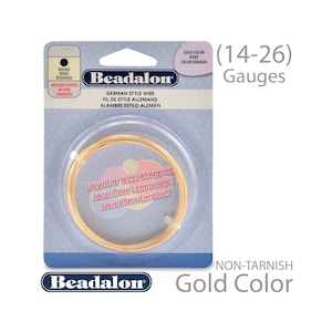 Beadalon Gold German Wire Round (14, 16, 18, 20, 22, 24, 26 Gauge)