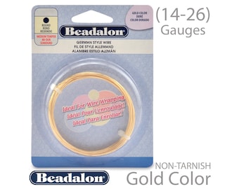 Beadalon Gold German Wire Round (14, 16, 18, 20, 22, 24, 26 Gauge)