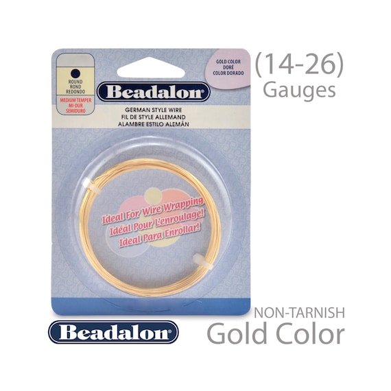 Alambre De Latón Dorado Beadalon - Calibre 20 (0.81 Mm), 6 Yardas (5.5 M), Ideal Para Bisutería Y Manualidades