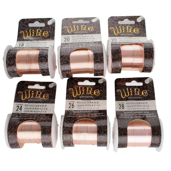 Rose Gold Wire Elements BeadSmith: Tarnish-Resistant Jewelry Making Wire (16-28 Gauge)