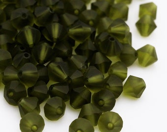 Preciosa Bicones Olivine Matte 3mm 4mm 6mm Crystal Bicones