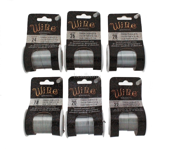 BeadSmith Craft Wire Titanium Color 18, 20, 22, 24, 26, 28 Gauge Wire  Elements