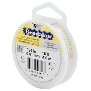 Beadalon 19 Strand Silver Color .024&quot; Flexible Bead Stringing Wire (30ft)