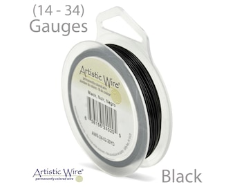 Alambre artístico negro: cobre resistente al deslustre, ideal para joyería (calibre 14-34)