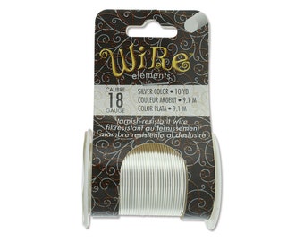 Silver Beadsmith Wire Elements - 18 Gauge Tarnish Resistant Silver Plated Wire - 18 Gauge Silver Wire