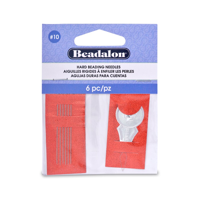 Size 10 Beadalon Hard Beading 12 needles /& Threader fnt