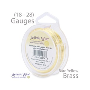 Bare Yellow Brass Artistic Wire - 18, 20, 22, 24, 26, 28 Gauge Wire