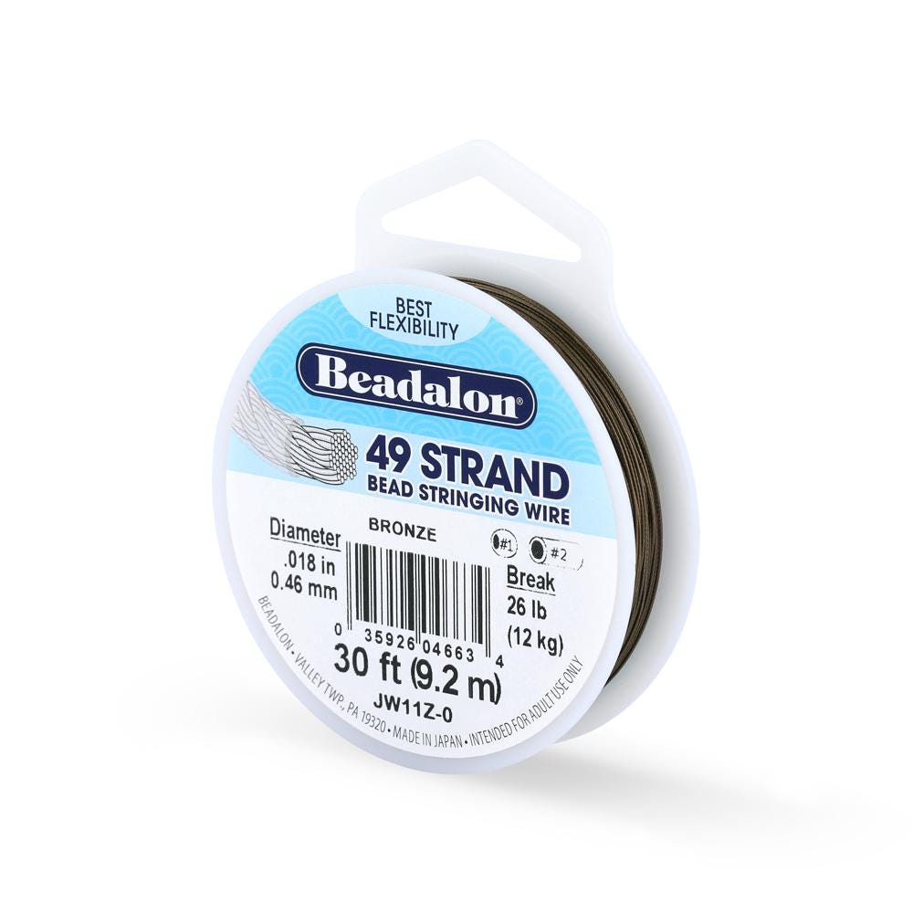 Beadalon 49 Strand Bronze, .018in Flexible Bead Stringing Wire