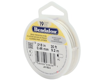 Beadalon 19 Strand Silver Color .018" Flexible Bead Stringing Wire (30ft)