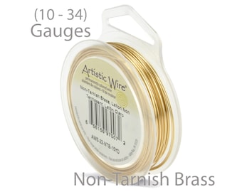 Brass Artistic Wire - Tarnish Resistant Brass Wire - 10, 12, 14, 16, 18, 20, 22, 24, 26, 28, 30, 32, 34 Gauge Wire