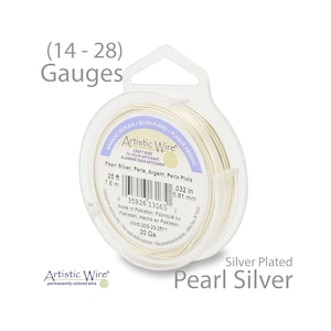 Artistic Wire - Pearl Silver | Silver Plated Tarnish-Resistant, Soft Copper Wire for Jewelry Making & Wire Wrapping (14-28 Gauge Wires)