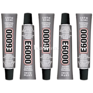 E6000 GLUE (5 Tubes) Industrial Strength Adhesive Glue .18 fl oz Minis