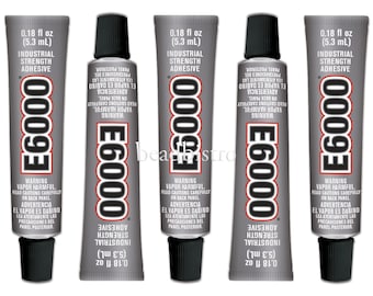E6000 GLUE (5 Tubes) Industrial Strength Adhesive Glue .18 fl oz Minis