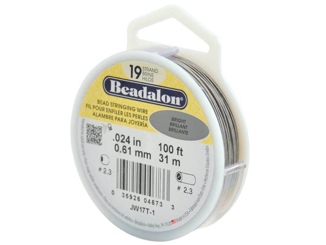Beadalon 7 Strand Wire, Bright, .015 Inch, 300 Feet