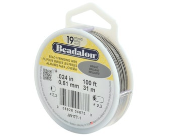 Beadalon 19 Strand Bright .024" Flexible Bead Stringing Wire (100ft)