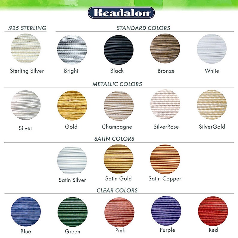 Beadalon 7 Strand Flexible Gem and Bead Stringing Wire, Bright Multiple Diameters 1,000ft Spools image 2