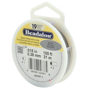Beadalon 19 Strand Bright .015&quot; Flexible Bead Stringing Wire (100ft)