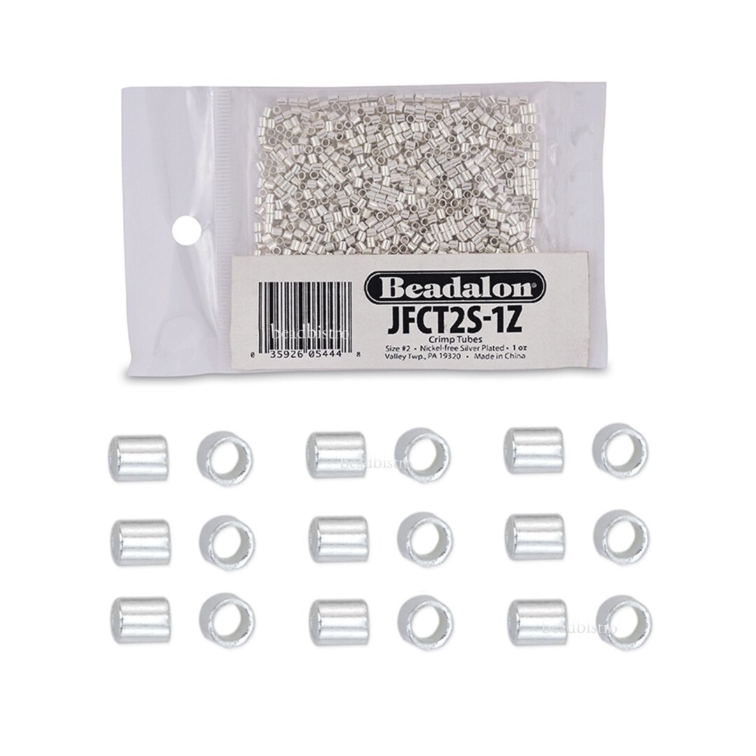 Crimp Tube Beadalon Crimp Tubes Size 2 – 1,300 PCS Silver Plated Nickel Free ...