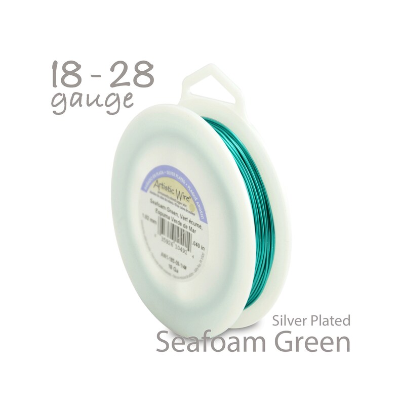 28 Gauge Green Craft Wire 22 24 26 Seafoam Green Silver Plated Artistic Wire 18 14LB Bulk Spools 20
