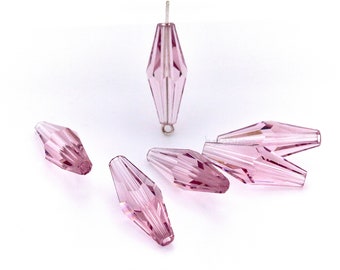 4 Pieces, Swarovski Elongated Bicones, Light Amethyst 20x8mm, #5205