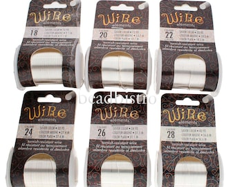 Filo per gioielli in rame placcato argento: filo BeadSmith resistente all'ossidazione (calibro 16-30)