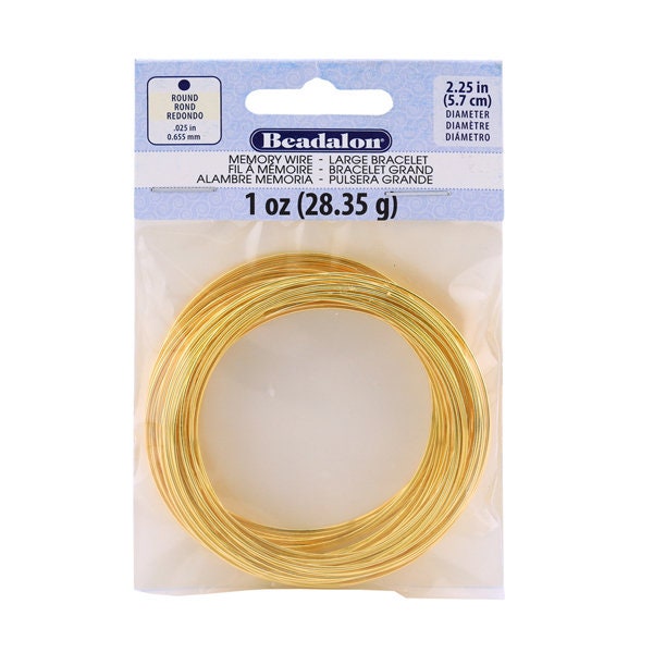 Beadalon Memory Wire Gold Large Bracelet 1oz (65 Coils) .65mm .025in
