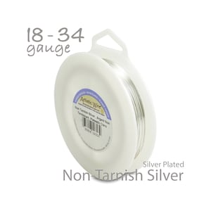 Silver Artistic Wire - Tarnish Resistant Silver Plated Wire - 18, 20, 22, 24, 26, 28, 30, 32, 34 Gauge Wire - 1/4Lb Bulk Spool