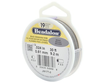 Beadalon 19 Strand Bright .024" Flexible Bead Stringing Wire (30ft)