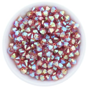 6mm Preciosa Crystal Bicones 4mm Blue Zircon AB2X 3mm 6mm Preciosa Crystal Bicones 4mm Blue Zircon AB2X 3mm