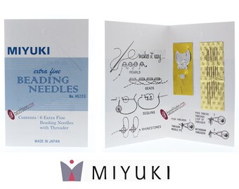 MIYUKI Extra Fine Beading Needles 6 PC + Threader