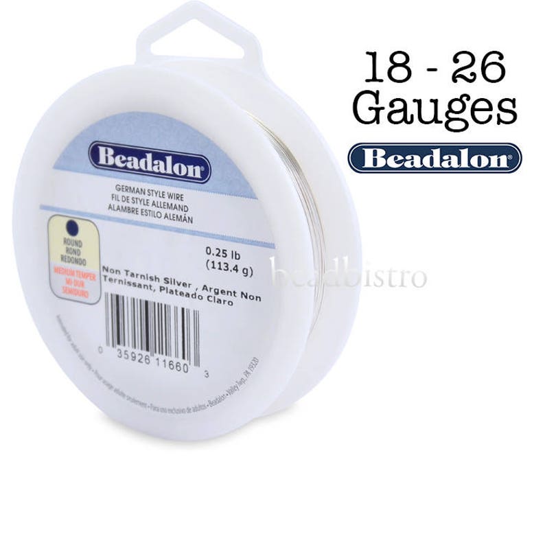 Beadalon German Style Wire Half Round 20... Tarnish Resisitant Silver Plated