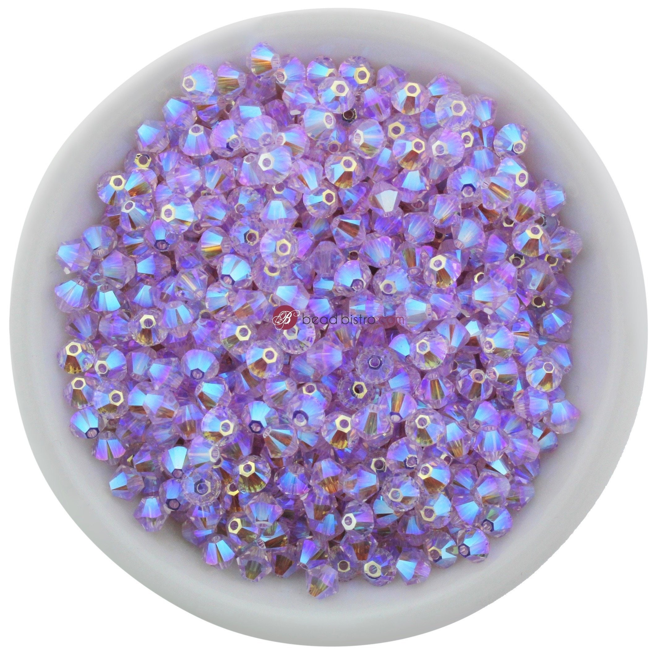 Violet AB2X 3mm, 4mm, 6mm Swarovski Bicones #5328 XILION