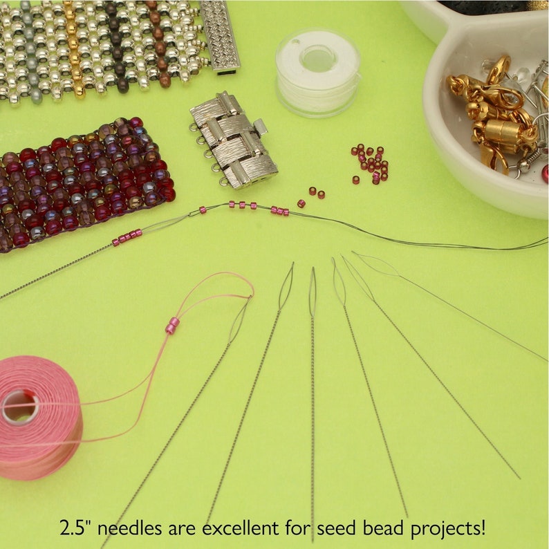 Basic Elements, Heavy Collapsible Eye Beading Needles, 2.25in - 4 Needles