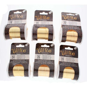 Gold Color BeadSmith Wire - Tarnish-Resistant, Lacquered Copper Wire for Jewelry Making & Crafting (16 - 30 Gauge Wires)