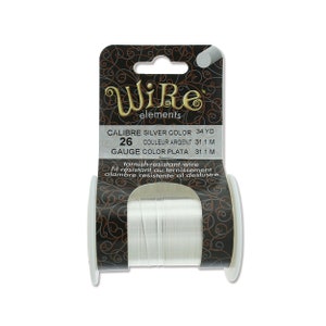 Silver Beadsmith Wire Elements - 26 Gauge Tarnish Resistant Silver Plated Wire - 26 Gauge Silver Wire