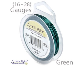 Green Artistic Wire: Tarnish-Resistant Copper Wire for Jewelry Making (16-28 Gauge)