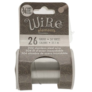 Stainless Steel 26 Gauge Wire Elements Tarnish Resistant BeadSmith Wire