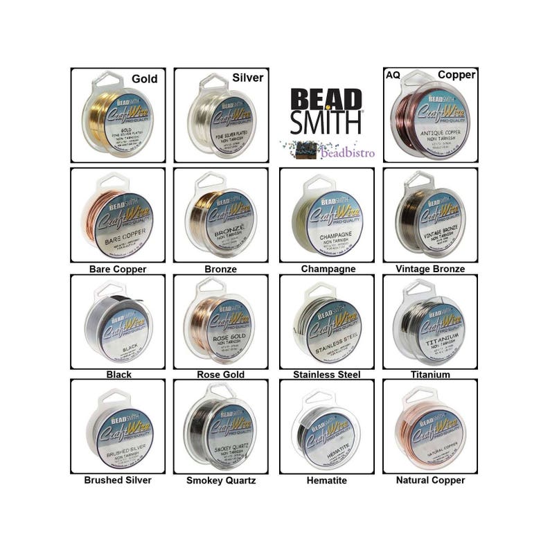 16, 18, 20, 22, 24, 26, 28 Gauges BeadSmith Silver Plated /& Tarnish Resistant Copper Craft Wires