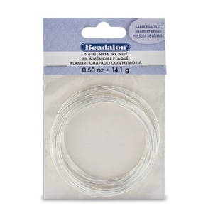 SILVER Plated Beadalon Remembrance Memory Wire (0.50 Ounce) Large Oval Bracelet
