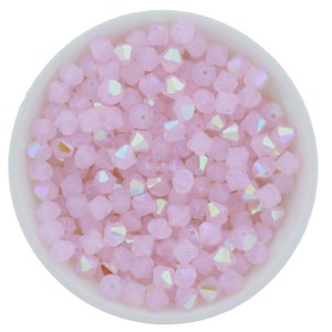 Preciosa Bicones Rose Opal AB 3mm 4mm 6mm Crystal Bicones