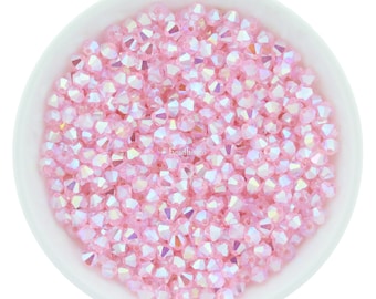 Preciosa Bicones, Pink Sapphire AB2X, 3mm, 4mm, 6mm, Crystal Bicone Beads