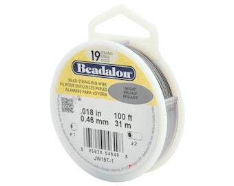 Beadalon 19 Strand Bright .018" Flexible Bead Stringing Wire (100ft)