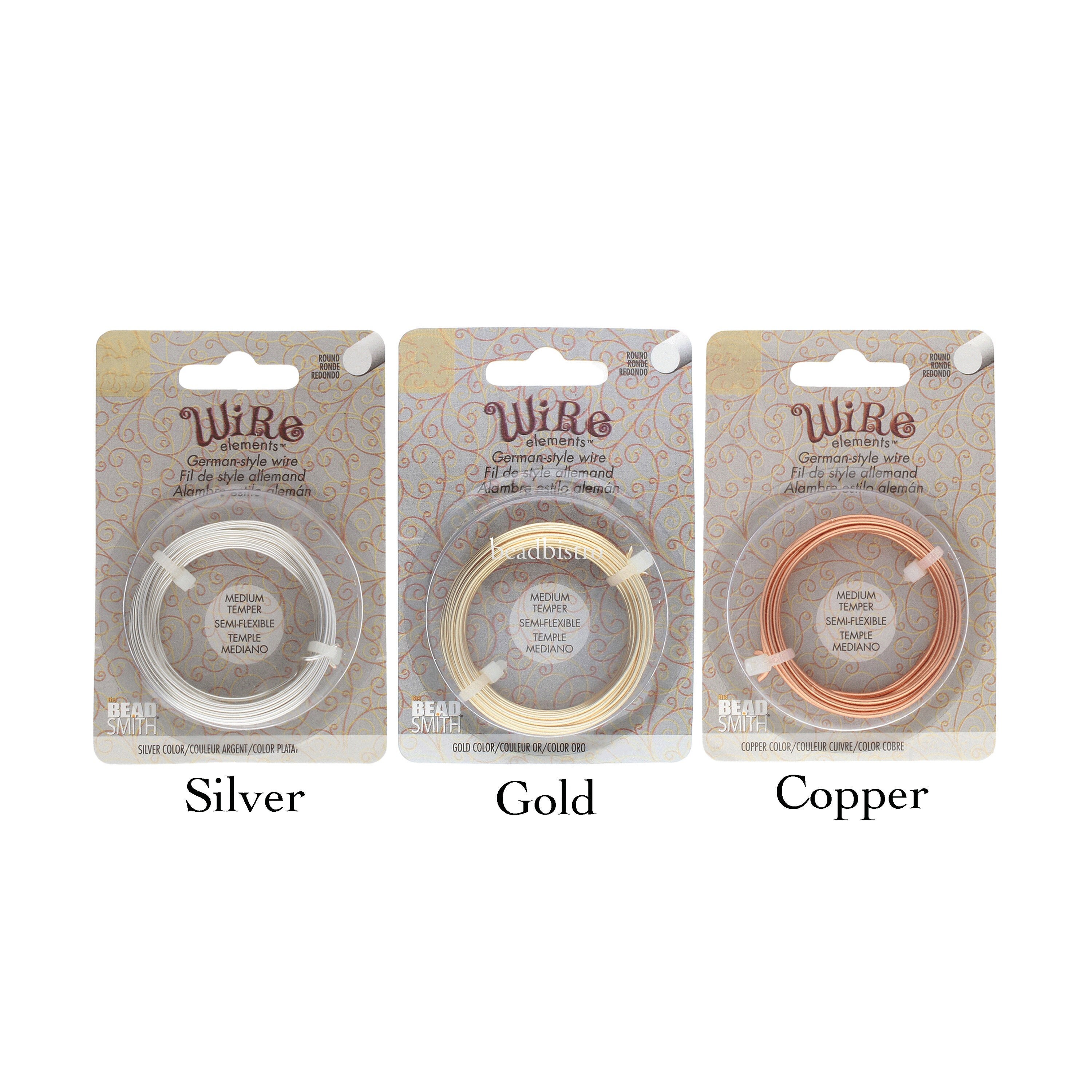 Solid Round Bare Copper Wire 20/22/24/26/28 Gauge Gold Silver Color Tarnish  Resistant Jewelry Making Wire Dead Soft BEADNOVA 