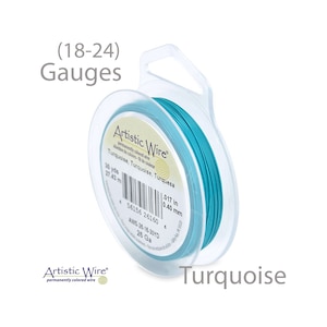 Artistic Wire - Turquoise | Tarnish-Resistant, Soft Copper Wire for Jewelry Making & Wire Wrapping (18 - 24 Gauge Wires)