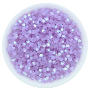 Preciosa Bicones, Violet AB Matte, 3mm 4mm 6mm Crystal Bicones