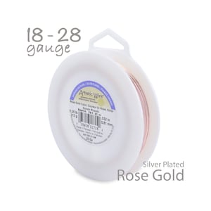 Rose Gold Artistic Wire - Tarnish Resistant Silver Plated Wire - 18, 20, 22, 24, 26, 28 Gauge - 1/4Lb Bulk Spool