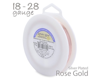 Filo artistico in oro rosa: placcato argento resistente all'ossidazione, calibro 18-28