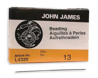 John James English Beading Needles, Size 13 - 25 Needles