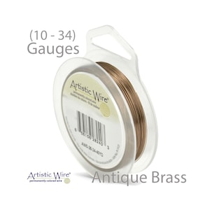 Antique Brass Artistic Wire - Tarnish Resistant Wire - 16, 18, 20, 22, 24, 26, 28, 30, 32, 34 Gauge Wire